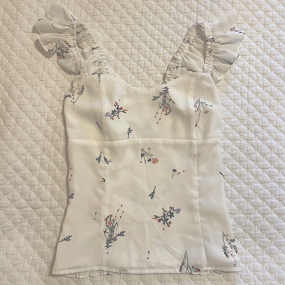 Gianni Bini Karen Floral Ruffle Top